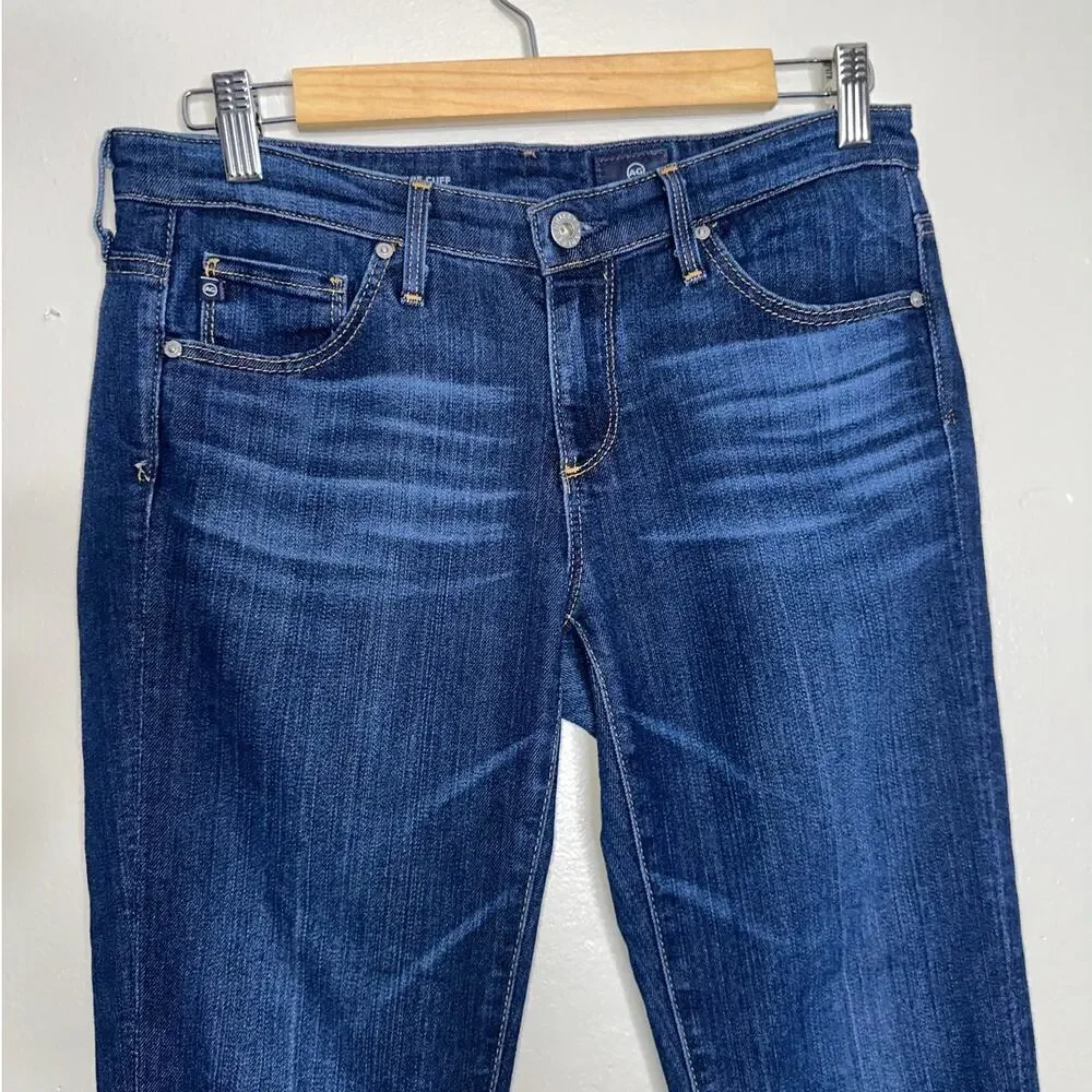 AG Adriano Goldschmied The Stevie Cuff Slim Straight Dark Wash Jeans 27